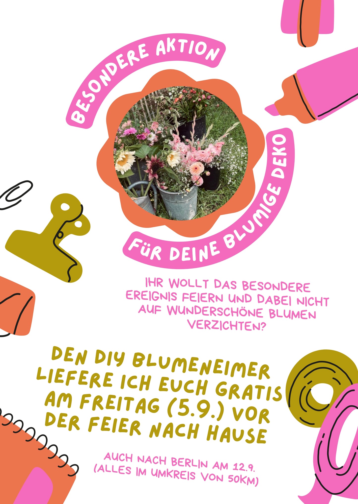ein Eimer voller Blumen