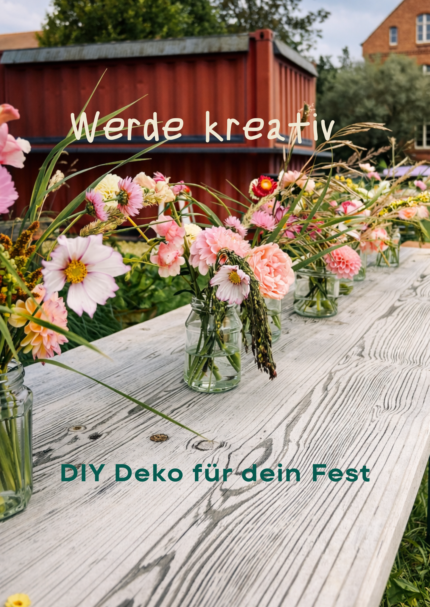 ein Eimer voller Blumen