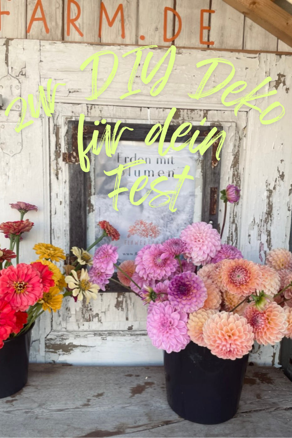 ein Eimer voller Blumen