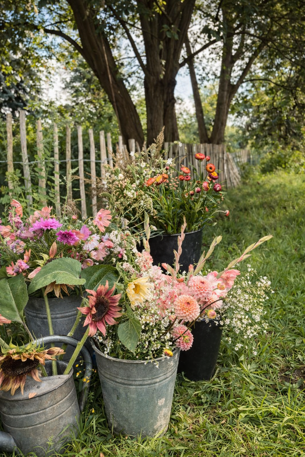 Abo: Blumen im Eimer zum selbst gestalten (Tischdeko) für Cafés, Restaurants…